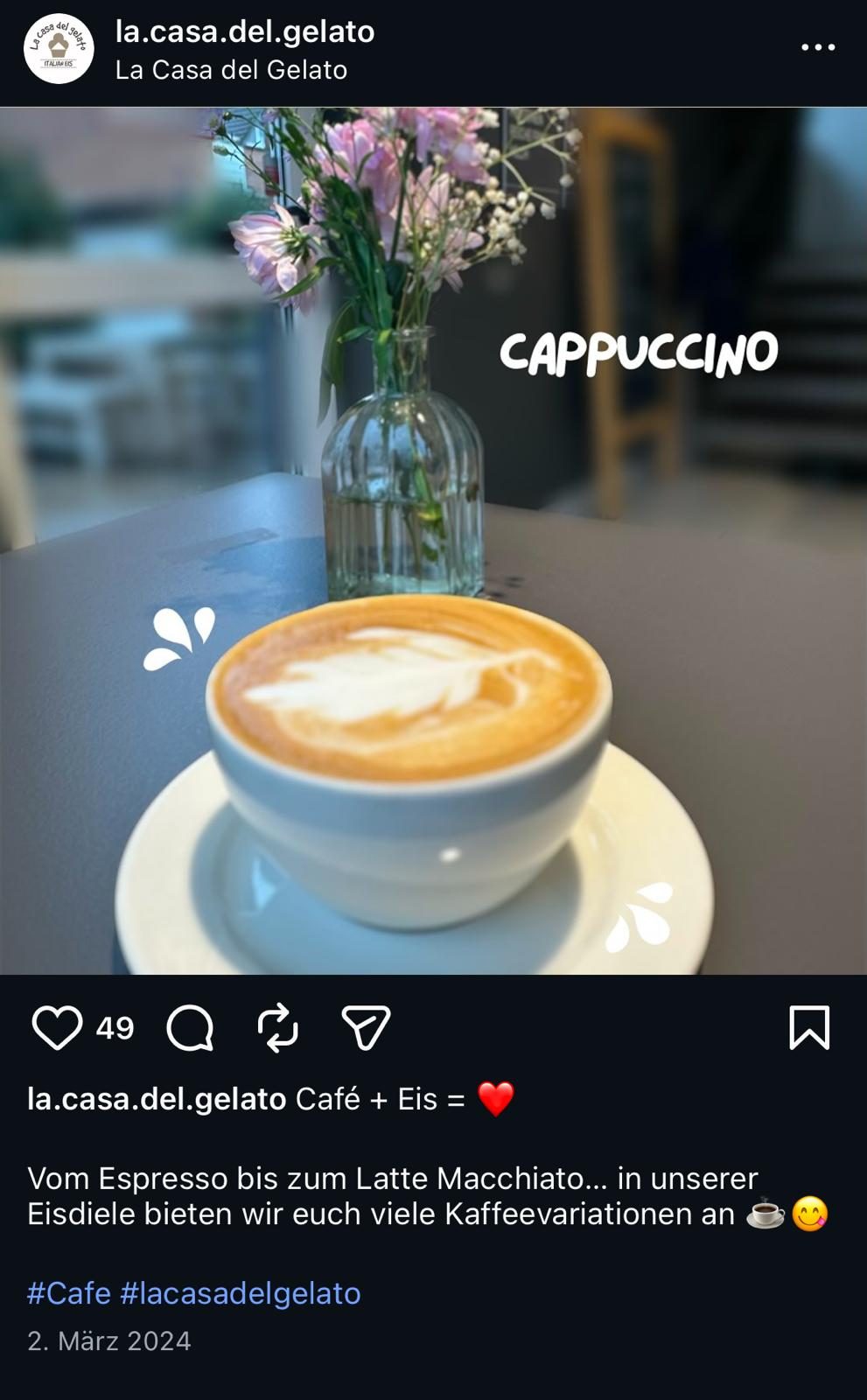 La Casa del Gelato – Cappuccino-Post