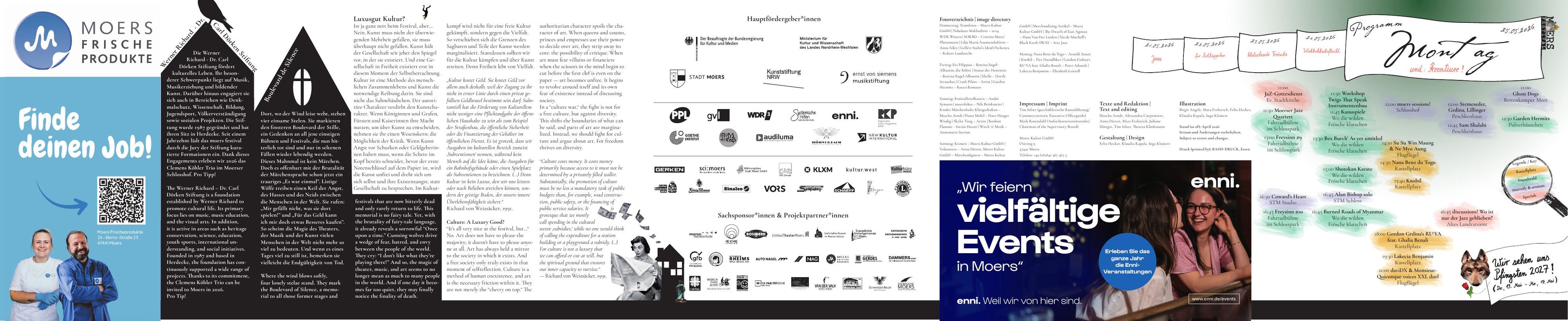 Leporello Montag · Förderer, Impressum, Programm